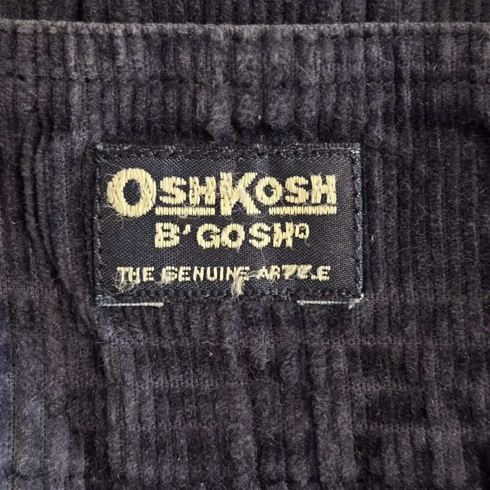 VTG 90s Vestbak OshKosh B'gosh Baby Plaid Corduroy Overalls Sz 18 Mo Kidcore